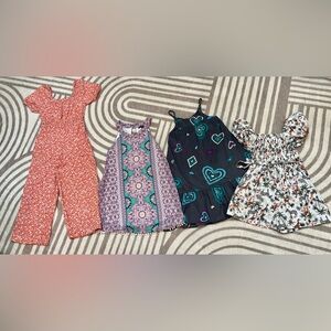 ✨ Girls Size 8 Summer Bundle - Jumpsuit, Dresses & Romper - 4 Pieces